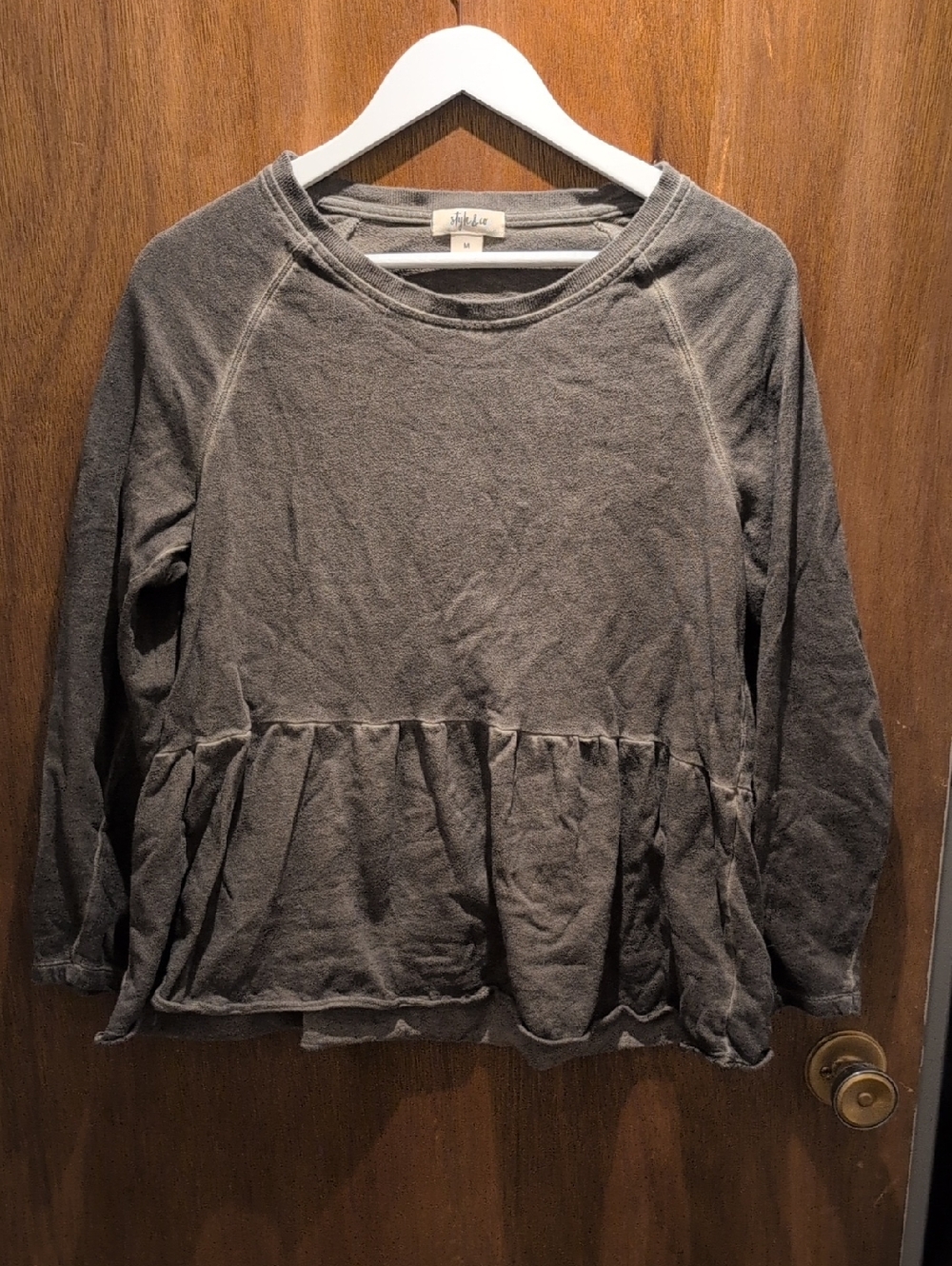 Style & Co. Gray Peplum Sweatshirt Top